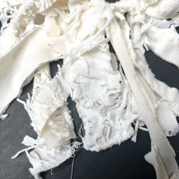 Fringe Hair Tie Cream White Mummy Halloween Costume Ghost Cosplay Dreadfalls OS - Picture 4 of 5